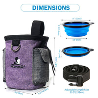 HKM-4987965 Adjustable Portable Pet Training Snack Bag with Multi-Pocket Design and Durable Waterproof Fabric