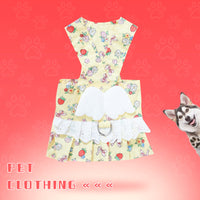 HKM-4988989 Cute Angel Wings Dog Harness Dress and Leash Set for Small Breeds