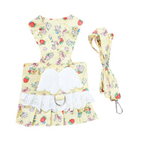 HKM-4988989 Cute Angel Wings Dog Harness Dress and Leash Set for Small Breeds