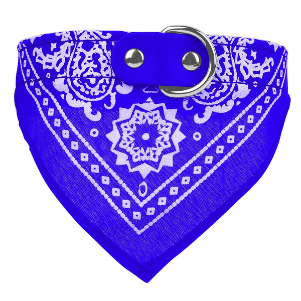 HKM-4989117 Adjustable Triangle Scarf Leather Pet Collar in Multiple Sizes and Colors