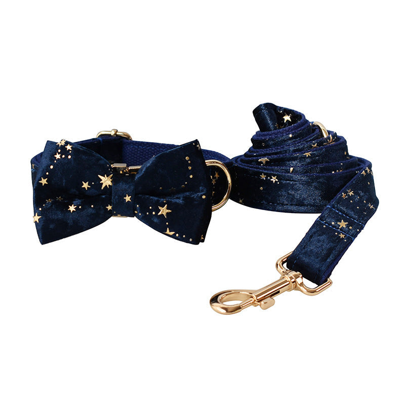 HKM-499091 Blue Star Cotton Dog Ring and Rope Set with Bow Knot – Available in Multiple Sizes