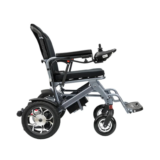 HKM-499091 Lightweight Electric Wheelchair with Electromagnetic Brake and Dual Charging - 120kg Capacity, 13Ah Lithium Battery