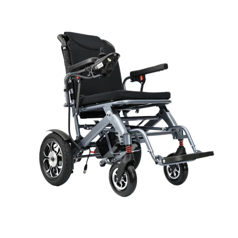 HKM-499091 Lightweight Electric Wheelchair with Electromagnetic Brake and Dual Charging - 120kg Capacity, 13Ah Lithium Battery