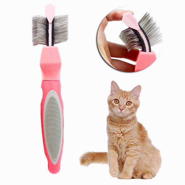 HKM-4993085 Double-Sided Soft Comb for Pets - Self-Cleaning Brush, Available in Various Sizes