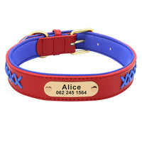 HKM-4993341 Multicolor Adjustable PU Leather Dog Collar for Medium and Large Dogs
