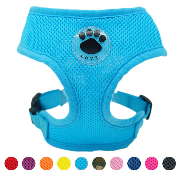 HKM-4996541 Breathable Mesh Dog Harness - Adjustable, Soft Polyester Chest Strap in Multiple Colors and Sizes