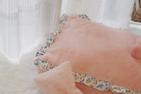 HKM-4997309 Plush Warm Dog Bed with Removable and Washable Mat, Pillow, and Blanket in Pink Rabbit Fur