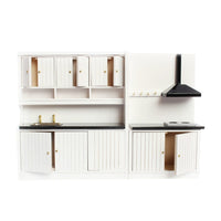 HKM-499731 European-style Two-Piece Dollhouse Kitchen Cabinets Set with Working Doors and Metal Handles