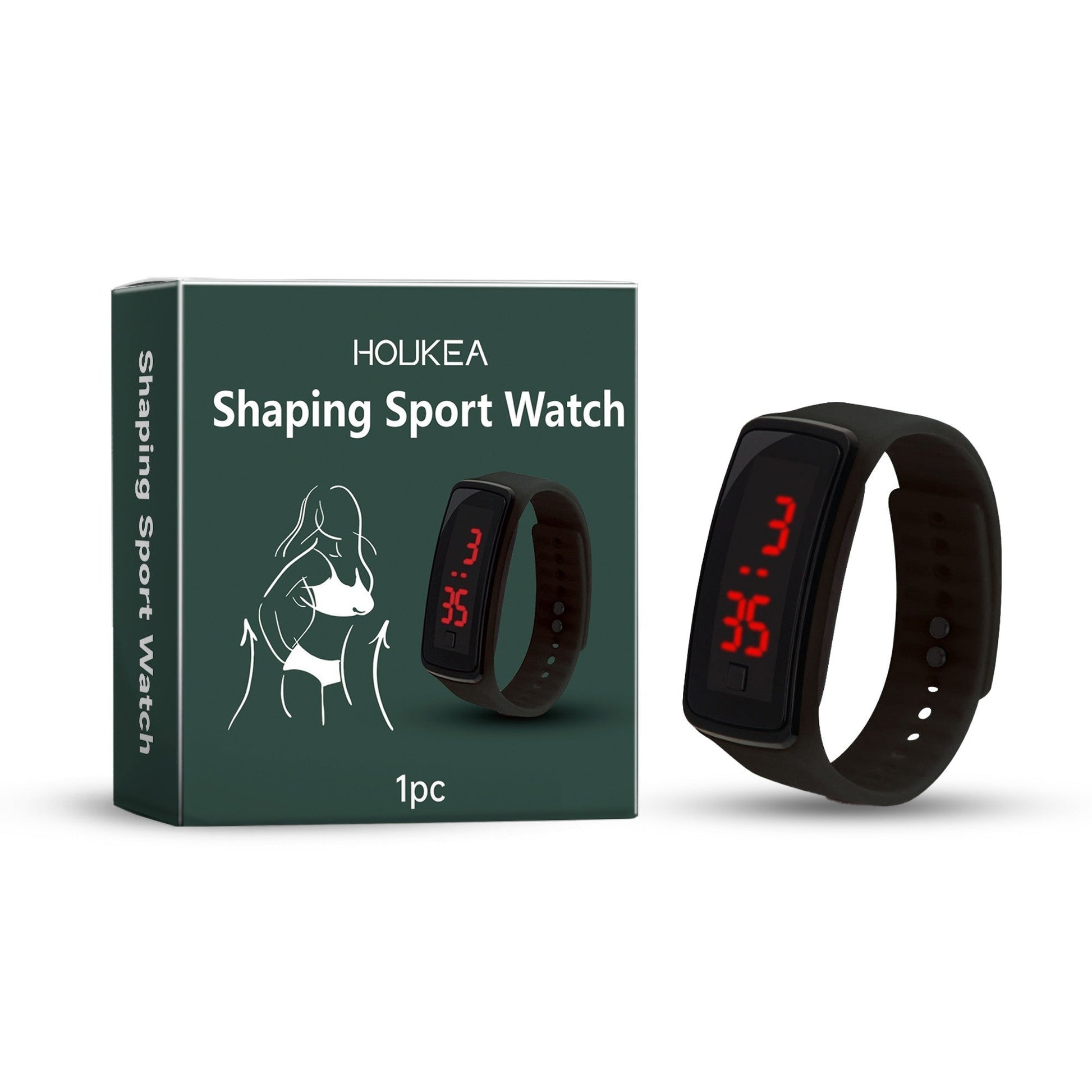 HKM-499731 Silicone Shaping Sport Watch - Compact Design for Active Lifestyle, 7x2.2x7cm