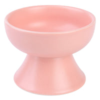 HKM-4997437 Elevated Ceramic Cat Bowl in Ice Cream Solid Colors for Cervical Support