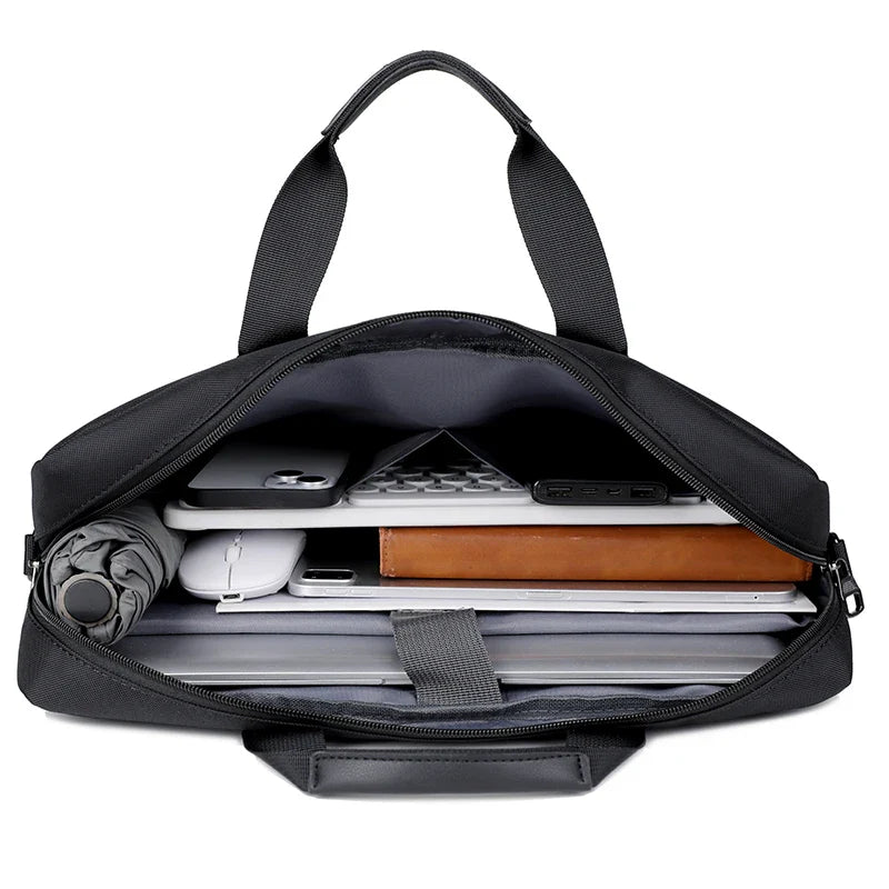 HKM-499923 Premium Expandable Waterproof Laptop Briefcase – Versatile Shoulder Messenger Bag for Business Travel