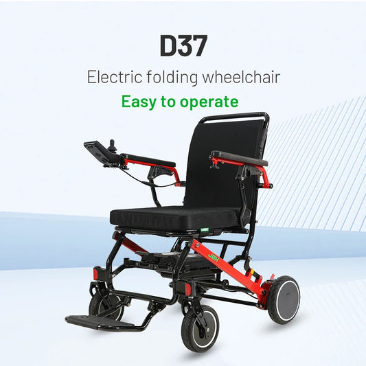 HKM-500243 Ultralight Electric Folding Wheelchair with Removable Battery and Intelligent Controller