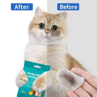 HKM-5002685 Tear Mark Removal Wipes for Cats and Dogs ¨C 25 Count Eye Cleaning Towels