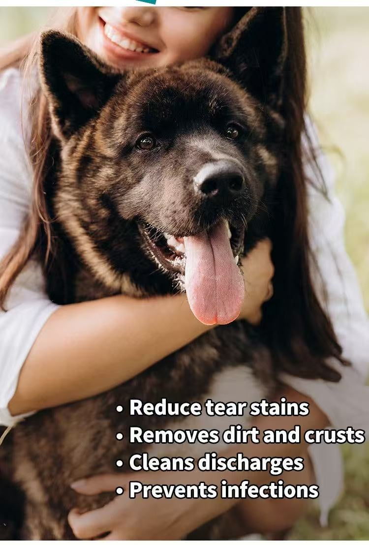 HKM-5002685 Tear Mark Removal Wipes for Cats and Dogs ¨C 25 Count Eye Cleaning Towels