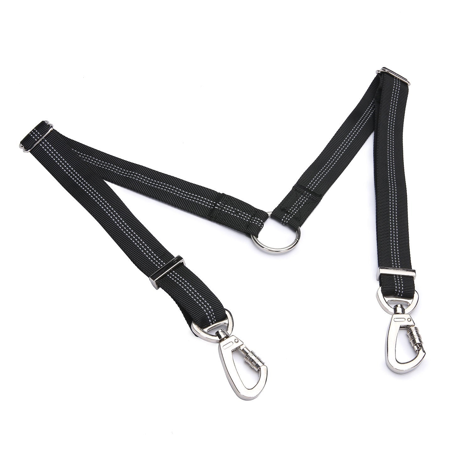 HKM-5002813 Double-Ended Elastic Pet Leash for Two Dogs, Durable Nylon Design, Convenient and Sturdy