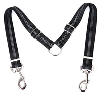 HKM-5002813 Double-Ended Elastic Pet Leash for Two Dogs, Durable Nylon Design, Convenient and Sturdy