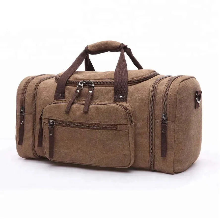 HKM-500435 Stylish Large Capacity Canvas Travel Tote Bag - Waterproof Luggage Duffel Bag