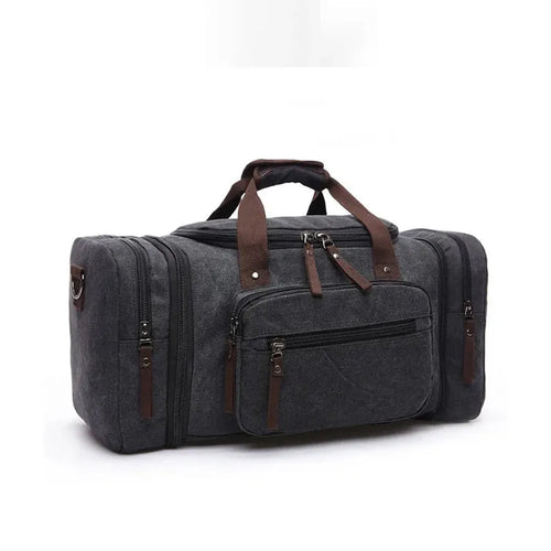 HKM-500435 Stylish Large Capacity Canvas Travel Tote Bag - Waterproof Luggage Duffel Bag