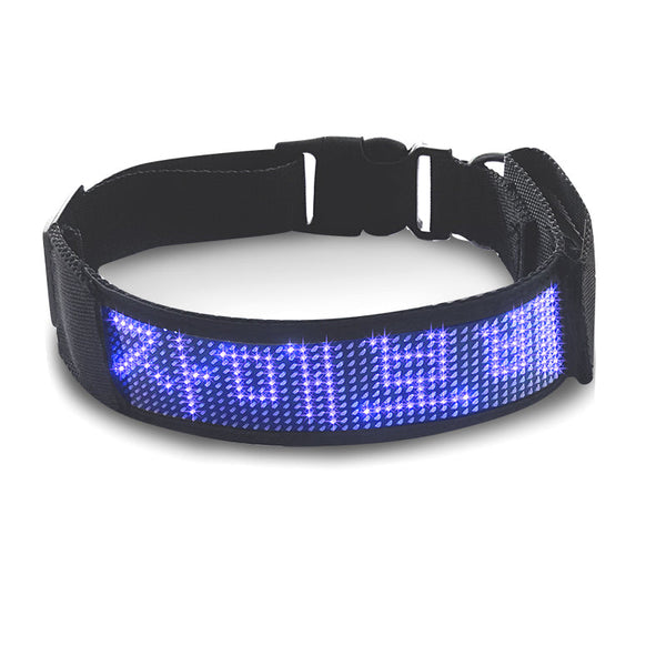HKM-5004989 LED Luminous Pet Collar with Mobile App Control and Multiple Display Modes
