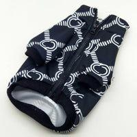 HKM-5005373 Old Flower Print Casual Dog Coat in Black - Multiple Sizes Available