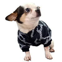 HKM-5005373 Old Flower Print Casual Dog Coat in Black - Multiple Sizes Available