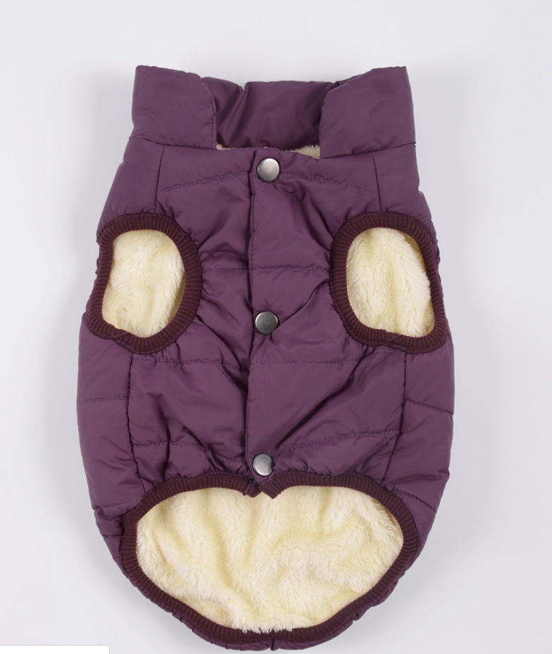 HKM-5007165 Cotton Winter Vest for Small and Medium Dogs - Available in Red, Navy Blue, and Brown