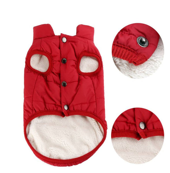HKM-5007165 Cotton Winter Vest for Small and Medium Dogs - Available in Red, Navy Blue, and Brown