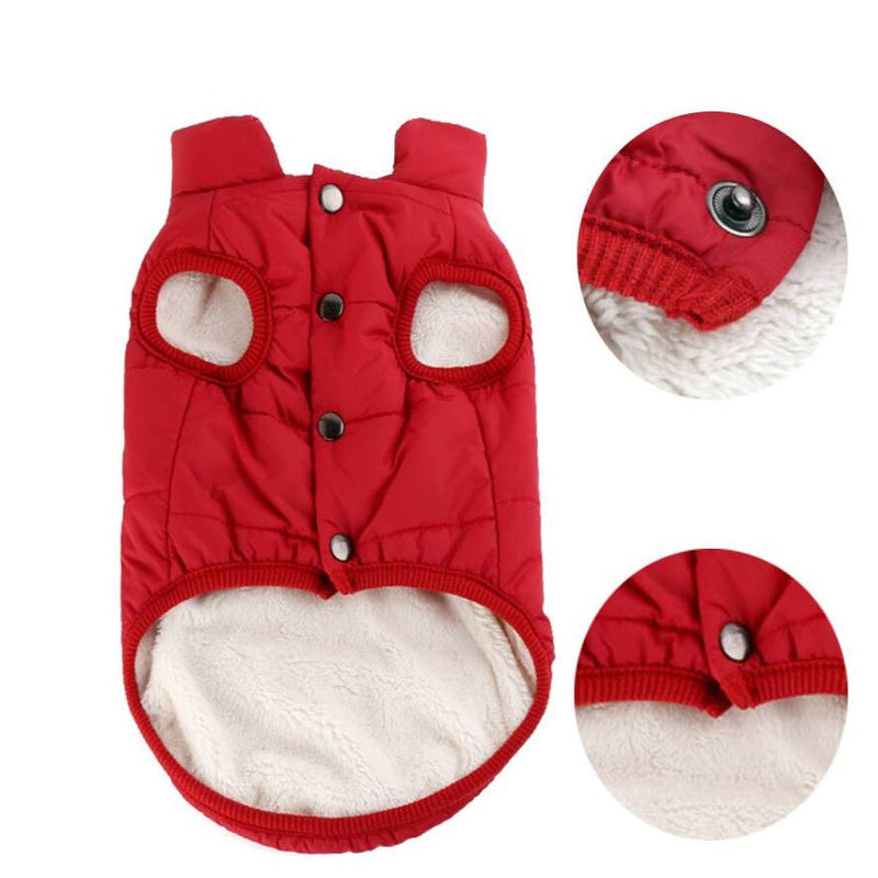 HKM-5007165 Cotton Winter Vest for Small and Medium Dogs - Available in Red, Navy Blue, and Brown