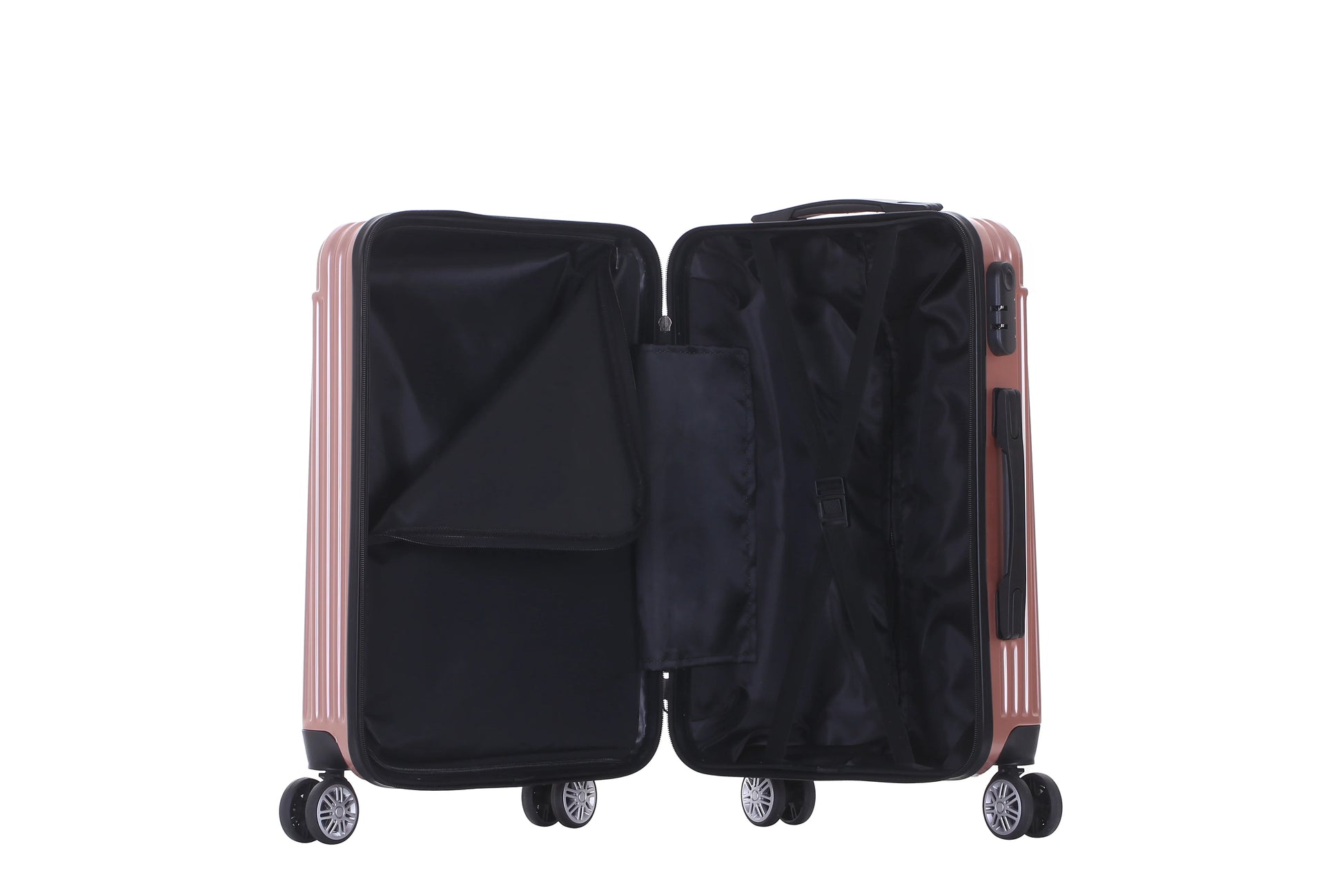 HKM-500755 Compact ABS Hard Case Luggage Set with Small Cosmetic Handbag - Travel Suitcase XHP127