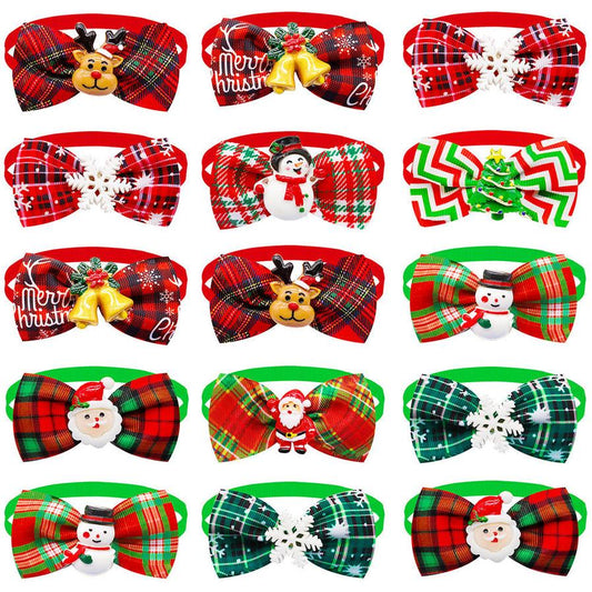 HKM-500755 Plaid Bow Tie Scarf for Cats and Dogs - Adjustable Size, Universal Fit