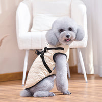 HKM-5008573 Warm Windproof Cotton Coat for Pets - Available in Black and White, Sizes XS to 4L