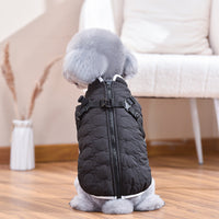 HKM-5008573 Warm Windproof Cotton Coat for Pets - Available in Black and White, Sizes XS to 4L