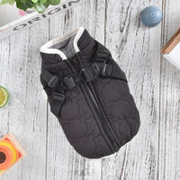 HKM-5008573 Warm Windproof Cotton Coat for Pets - Available in Black and White, Sizes XS to 4L