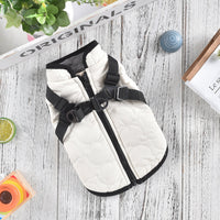 HKM-5008573 Warm Windproof Cotton Coat for Pets - Available in Black and White, Sizes XS to 4L