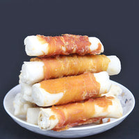 HKM-5008829 Chicken-Wrapped Cowhide Rolls for Dogs - Nutritious Chew Treats, Small & Large Sizes Available