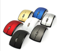 HKM-500883 Folding Wireless Optical Mouse - Creative Curved Design, 2.4GHz Connection, 1600 DPI, Multiple Colors Available