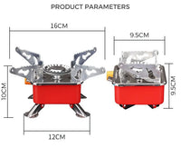 HKM-500883 Portable Folding Mini One Burner Gas Stove for Travel, Camping and Picnics