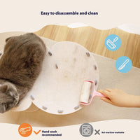 HKM-5008957 Foldable Semi-Closed Cat Scratch Board Nest in Light Gray, Sky Blue, Dark Gray, Fluorescent Green, Camel - Medium Hardness Felt