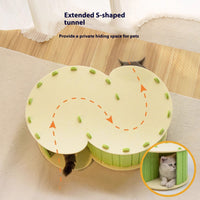 HKM-5008957 Foldable Semi-Closed Cat Scratch Board Nest in Light Gray, Sky Blue, Dark Gray, Fluorescent Green, Camel - Medium Hardness Felt