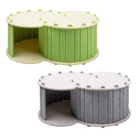 HKM-5008957 Foldable Semi-Closed Cat Scratch Board Nest in Light Gray, Sky Blue, Dark Gray, Fluorescent Green, Camel - Medium Hardness Felt