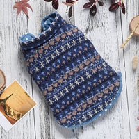 HKM-5009341 Double-Sided Casual Polka-Dot Knitted Denim Vest for Dogs - Blue & Brown, Sizes XS-7L