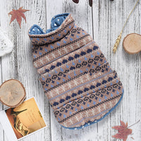HKM-5009341 Double-Sided Casual Polka-Dot Knitted Denim Vest for Dogs - Blue & Brown, Sizes XS-7L