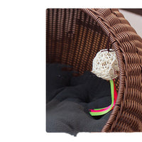 HKM-5010365 Hand-Woven Cat and Pet Nest in Gourd Grass - Available in Apricot, Brown, Macaroon Pink, and Macaroon Blue