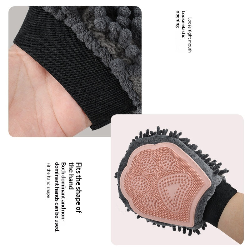 HKM-5010621 Dual-Sided Pet Bath Cleaning and Massage Brush for Dogs - Soft Chenille & TPR Material