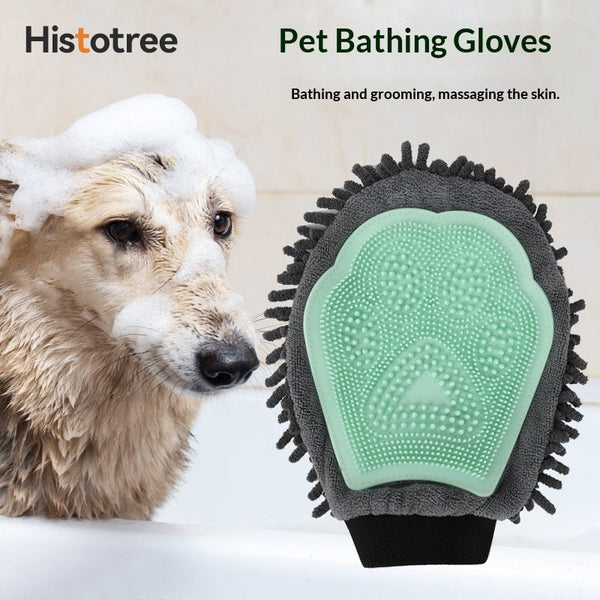 HKM-5010621 Dual-Sided Pet Bath Cleaning and Massage Brush for Dogs - Soft Chenille & TPR Material