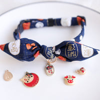 HKM-5010749 Charming Adjustable Bow Tie Collar with Bell for Cats, Puppies, and Rabbits