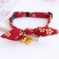 HKM-5010749 Charming Adjustable Bow Tie Collar with Bell for Cats, Puppies, and Rabbits