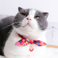 HKM-5010749 Charming Adjustable Bow Tie Collar with Bell for Cats, Puppies, and Rabbits