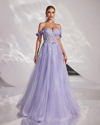 HKM-501075 Elegant Women's Evening Gown in Purple - Model EZ25177