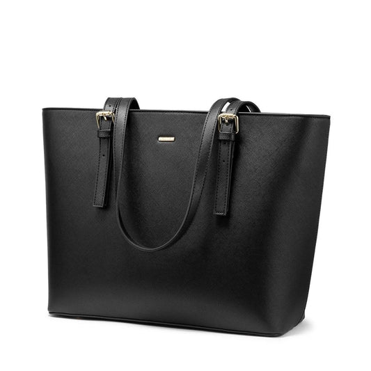 HKM-501075 Stylish PU Leather Handbag for 15.6 Inch Laptops - Elegant Women's Laptop Tote